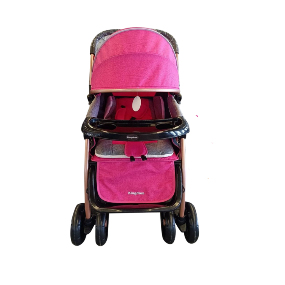 Coche Cuna c400 para Bebe de Lujo (Rosado) - KINGDOM