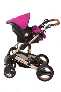 Coche Cuna Rosado Travel System Voyage Zeus + Porta Bebé