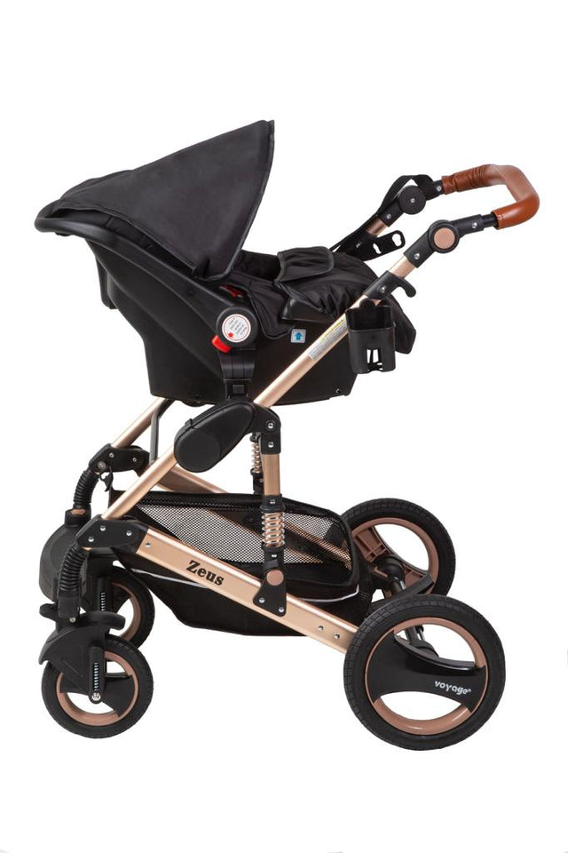 Coche Cuna Negro Travel System Voyage Zeus + Porta Bebé