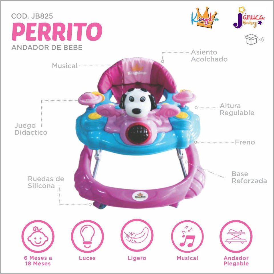 Andador Celeste Para Bebé (modelo perro) - KINGDOM